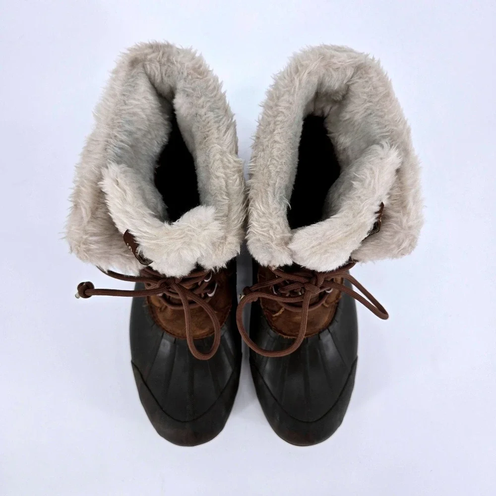 Sperry Top-Sider Maritime Repel Faux Fur Duck‎ Boots Brown Women's Sz 10